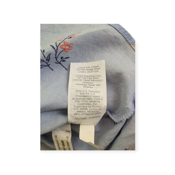 Madewell Romantic Aloha Floral Blue Smocked Flutter-Sleeve Top  size S - Picture 13 of 14